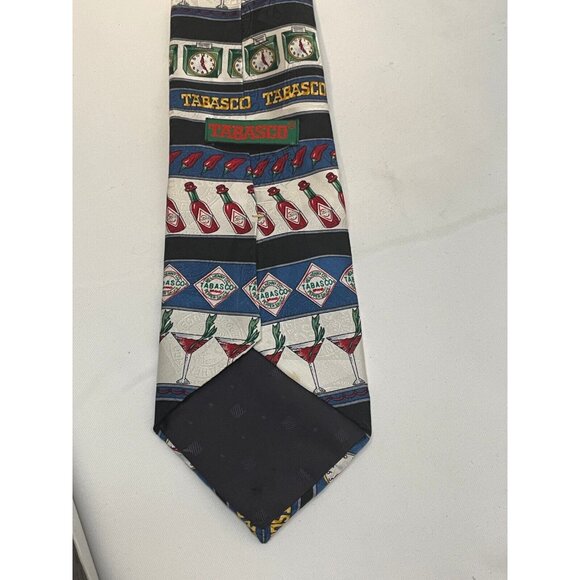 Tabasco Sauce neck tie 57" cocktail drink peppers time made USA silk - Picture 7 of 10